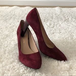 Franco Sarto Maroon Suede Heels Size 10